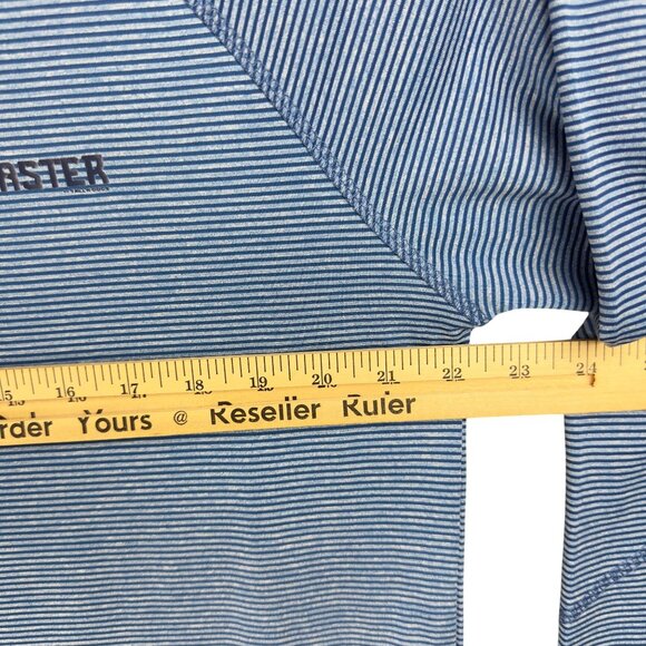 X-Caster T-Shirt Men L Blue UPF 50+ Sun Protection Fisherman Striped Long Sleeve - Picture 6 of 11